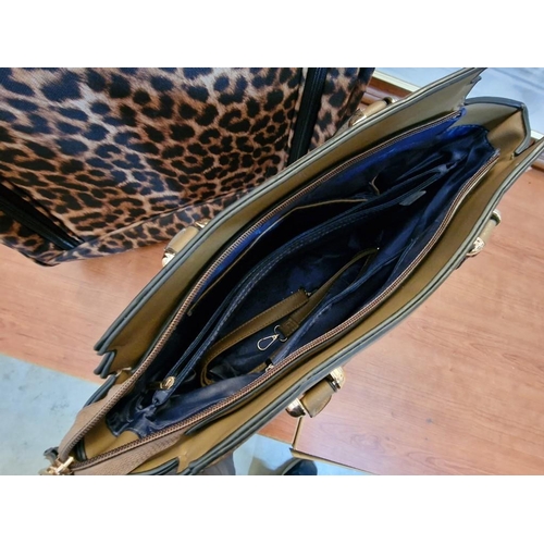 656 - Leopard Print Travel Bag, Together with Ladies Brown Handbag (2)