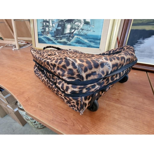 656 - Leopard Print Travel Bag, Together with Ladies Brown Handbag (2)