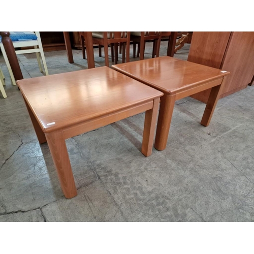 660 - Pair of Light Wood Square Coffee / Side Tables, (Approx. 55 x 55 x 40cm), (2)