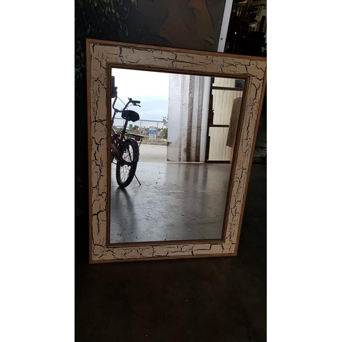 691 - Large Rectangular Mirror in Decorative frame (70 x 90cm)