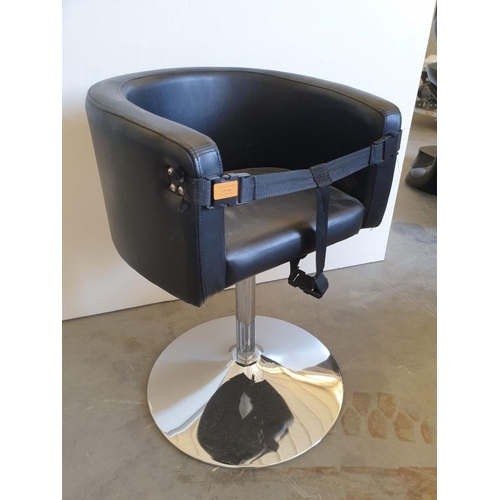 703 - Childs Cutting Chair for Hair Salon; Black Leatherette  Bucket Seat with Chrome Pedestal Base