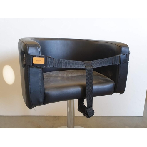 703 - Childs Cutting Chair for Hair Salon; Black Leatherette  Bucket Seat with Chrome Pedestal Base