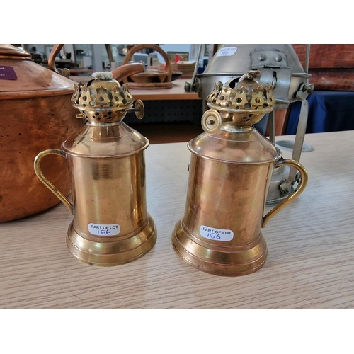 712 - Vintage Copper Kettle and Pair of Copper Lanterns and One Other (a/f), (4)