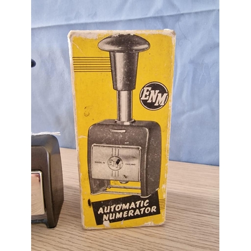 623 - Vintage 'ENM' Automatic Numerator Stamp, Made in England, in Original Box, Model: 4513.