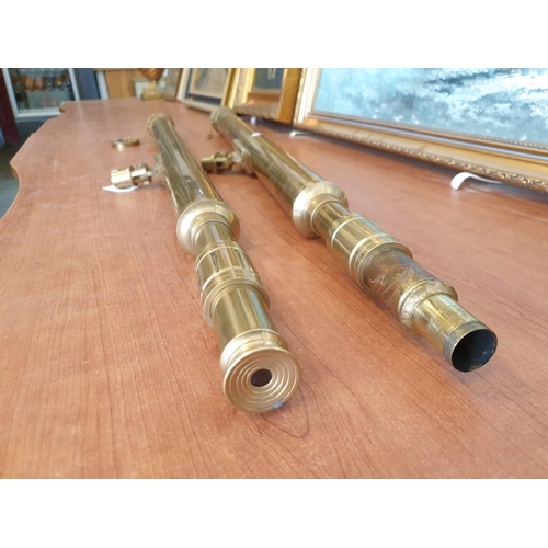 626 - Pair of Vintage Brass Telescopes, (Approx. 96cm), (One A/F), (2)