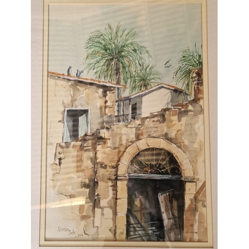 628 - Framed Original Watercolour of Nicosia by Michael Owen, 
Signed Lower Corner, Dated 2001 (Approx. 52... 