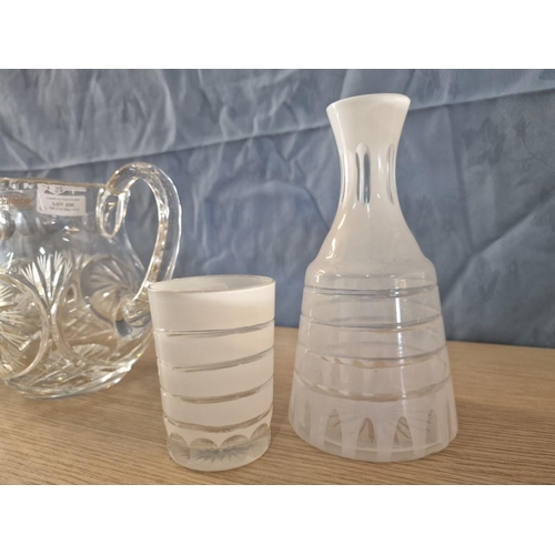 640 - 'Zawiercie' Lead Crystal Jug from Poland, (H: 16cm), Together with Octagonal Glass Jug and Vintage M... 