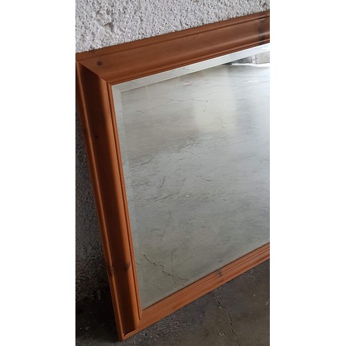 583 - Large Rectangular Mirror in Wooden Frame (103 x 72cm)