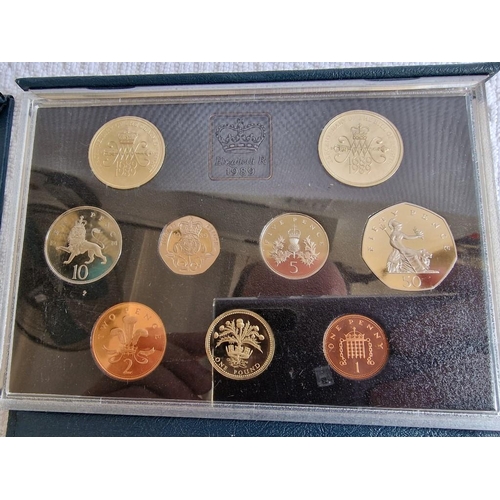 819 - 3 x Set of United Kingdom Proof Coin Collections by Royal Mint; 1985, 1983 & 1989. 8 x Coins in Plas... 