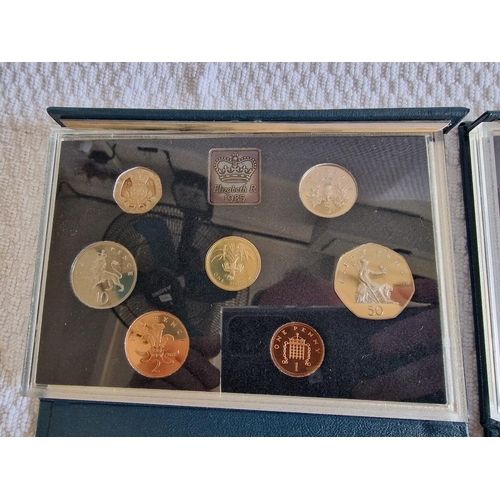 819 - 3 x Set of United Kingdom Proof Coin Collections by Royal Mint; 1985, 1983 & 1989. 8 x Coins in Plas... 