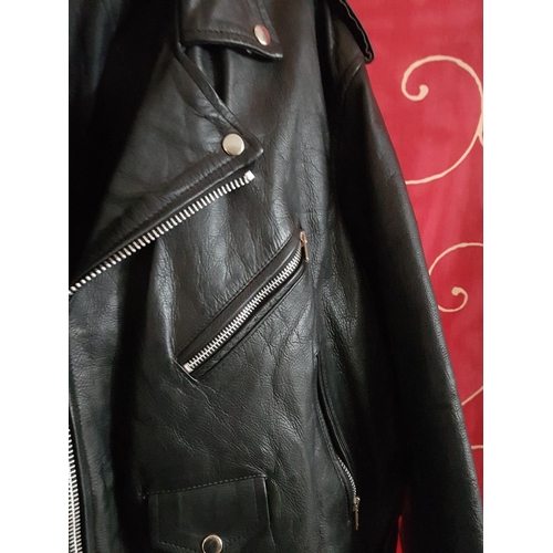 159 - Motorbike Rocket Retro Black Leather Jacket (XL, XXL)