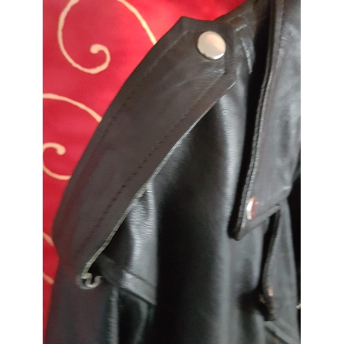 159 - Motorbike Rocket Retro Black Leather Jacket (XL, XXL)