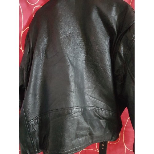 159 - Motorbike Rocket Retro Black Leather Jacket (XL, XXL)