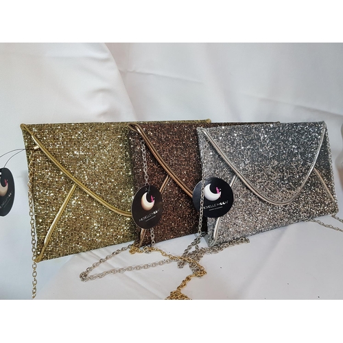 162 - Ladies Fashionable Envelope Shape Shine Glitter Evening Clutch Bags (3)