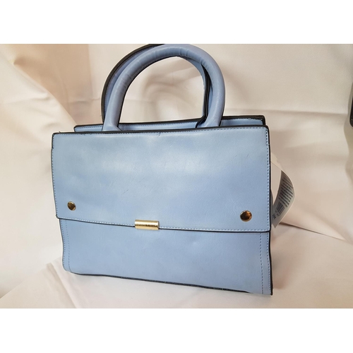 167 - Light Blue Hand / Shoulder Ladies Handbags and 4 x Black / Brown Ladies Belts