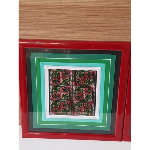 561 - Embroidery Samples in Frames (31 x 31cm each), (x3)