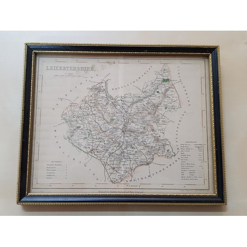 562 - Vintage Leicestershire Map and 5 x Wooden Photo Frames in Various Wood and Sizes