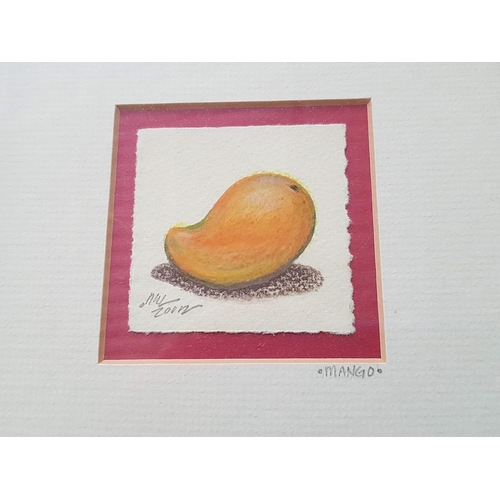 563 - Tropical Fruit Original Mini Pictures Sigurd by Artist in Wooden Square Frames (18.5 x 18.cm each), ... 