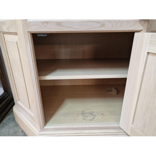 109 - Solid Wood, Light Wood Display Cabinet with 4 x Glass Shelves, Recessed Lighting and Lower Cupboard,... 