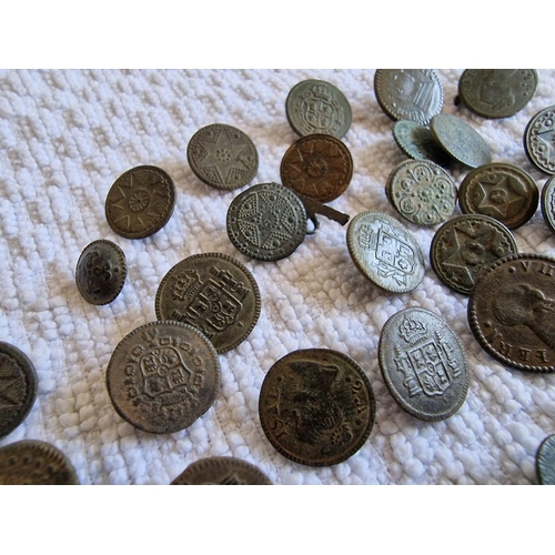 184 - Collection of Approx. 40 x Spanish Medieval(?) Old Metal Buttons