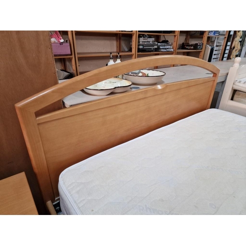 261 - Light Wood Double Bed with Aphrostrom Mattress (Approx. 150 x 190cm, Mattress:  )