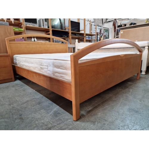 261 - Light Wood Double Bed with Aphrostrom Mattress (Approx. 150 x 190cm, Mattress:  )