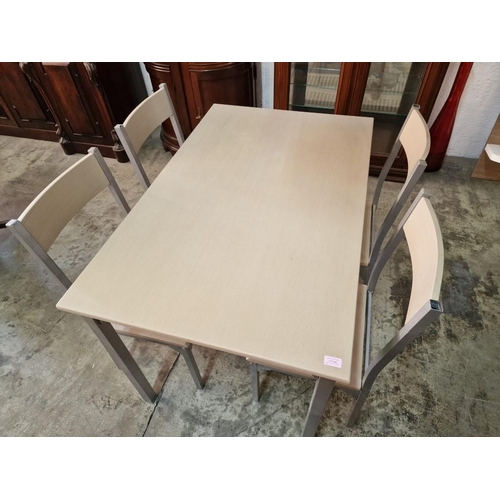 268 - Rectangular Kitchen / Dining Table with Grey Metal Legs and Set of 4 x Chairs (Approx. 120 x 75cm)