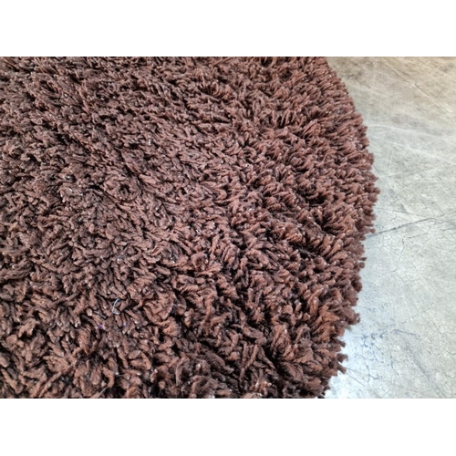 277 - Brown Colour Deep Pile Round Carpet, (Approx. 120cm Diameter)