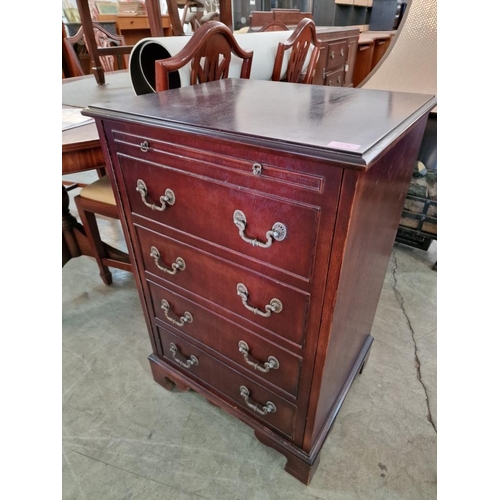 289 - Vintage Style Wooden Music / Hi-Fi Cabinet with JVC Direct Drive Turntable Under Lift-Up Hinged Lid ... 