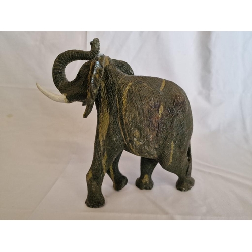 151 - Decorative & Heavy Stone Effect Elephant Ornament, (Approx. H: 29cm)