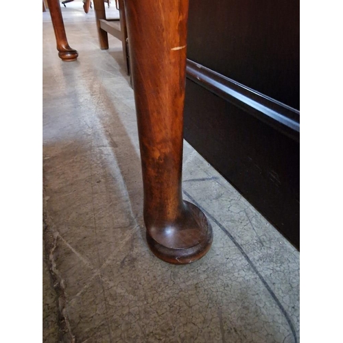 296 - Leather Top Square Table with 2-Drawers Over Turned Legs, (Approx. 90 x 90 x 77cm)