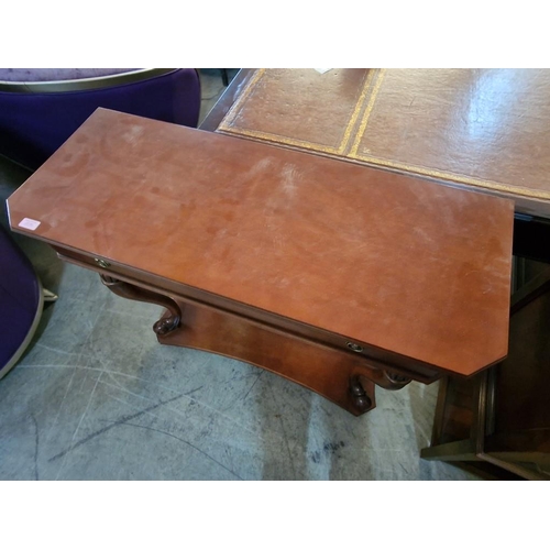 302 - Classical Style Console / Hall Table with Carved Cabriole Legs, Full Width Drawer with Metal Handles... 