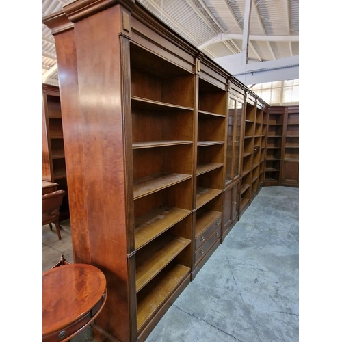 304 - 8-Part Mahogany Executive Office / Library Shelving & Display, with Corner Section, Glass Cabinet an... 