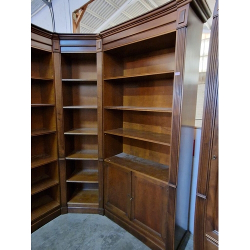 304 - 8-Part Mahogany Executive Office / Library Shelving & Display, with Corner Section, Glass Cabinet an... 