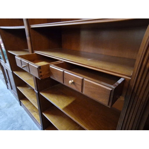 304 - 8-Part Mahogany Executive Office / Library Shelving & Display, with Corner Section, Glass Cabinet an... 