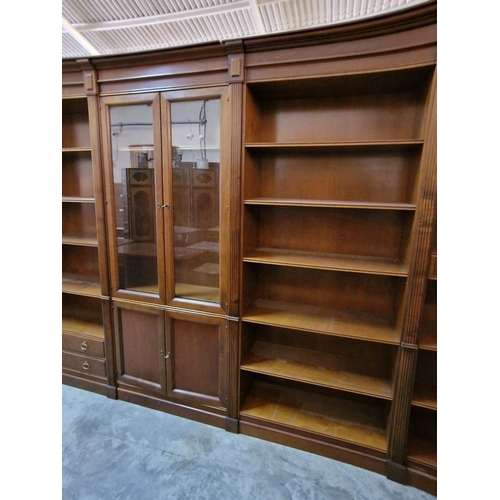 304 - 8-Part Mahogany Executive Office / Library Shelving & Display, with Corner Section, Glass Cabinet an... 