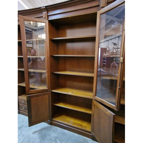 304 - 8-Part Mahogany Executive Office / Library Shelving & Display, with Corner Section, Glass Cabinet an... 