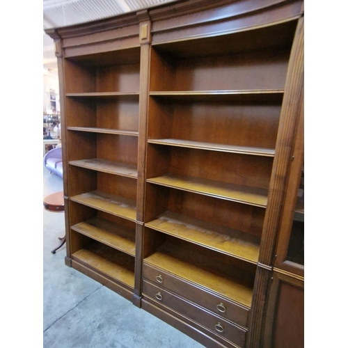 304 - 8-Part Mahogany Executive Office / Library Shelving & Display, with Corner Section, Glass Cabinet an... 