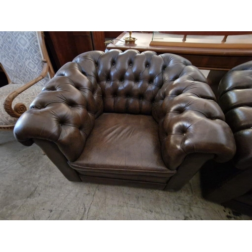 306 - Pair of Leather Chesterfield Armchairs, (2)