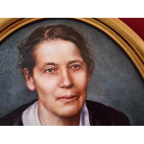 83 - Oil on Canvas Portrait of Famous Austrian-Swedish Physicist Lise Meitner, a Custom Painting by Harri... 