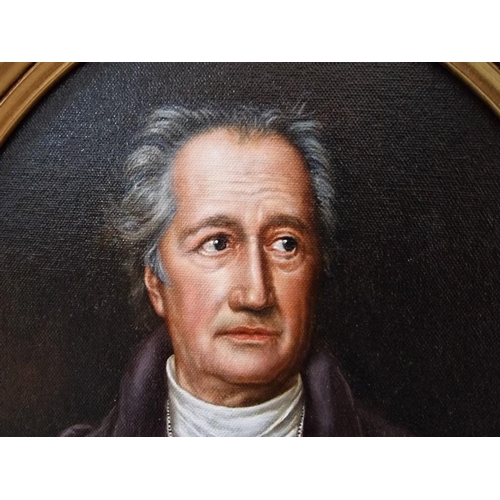 93 - Oil on Canvas Portrait of Famous German Poet Johann Wolfgang Von Goethe, a Custom Painting by Harris... 