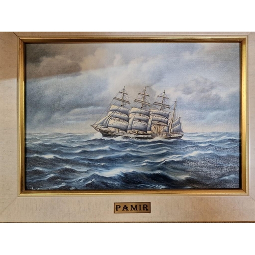 96 - Set of 6 x Oil on Canvas Paintings of 'The Flying P-Liners'; Historic Sailing Ships of the German Sh... 