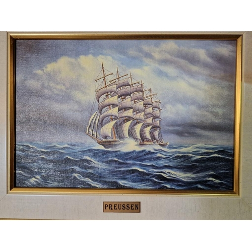 96 - Set of 6 x Oil on Canvas Paintings of 'The Flying P-Liners'; Historic Sailing Ships of the German Sh... 