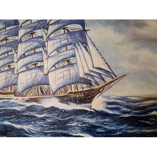 96 - Set of 6 x Oil on Canvas Paintings of 'The Flying P-Liners'; Historic Sailing Ships of the German Sh... 