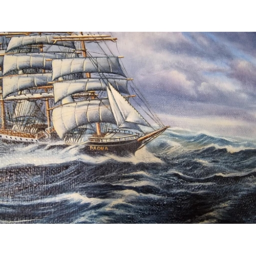 96 - Set of 6 x Oil on Canvas Paintings of 'The Flying P-Liners'; Historic Sailing Ships of the German Sh... 