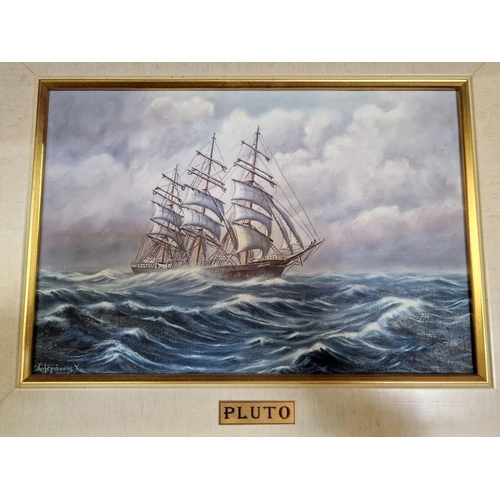 96 - Set of 6 x Oil on Canvas Paintings of 'The Flying P-Liners'; Historic Sailing Ships of the German Sh... 