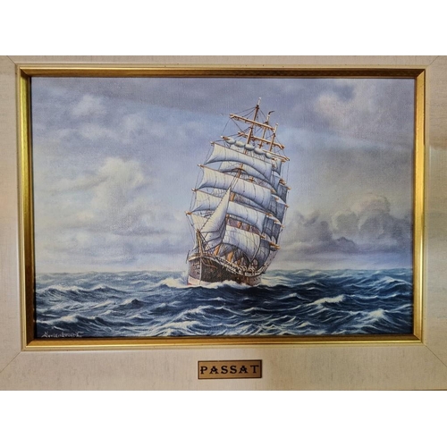 96 - Set of 6 x Oil on Canvas Paintings of 'The Flying P-Liners'; Historic Sailing Ships of the German Sh... 