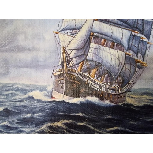 96 - Set of 6 x Oil on Canvas Paintings of 'The Flying P-Liners'; Historic Sailing Ships of the German Sh... 