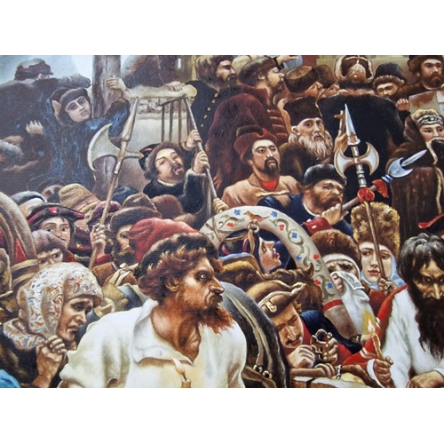 99 - Large Oil on Canvas, Excellent Reproduction of Vasily Surikov's 'The Morning of the Streltsy Executi... 