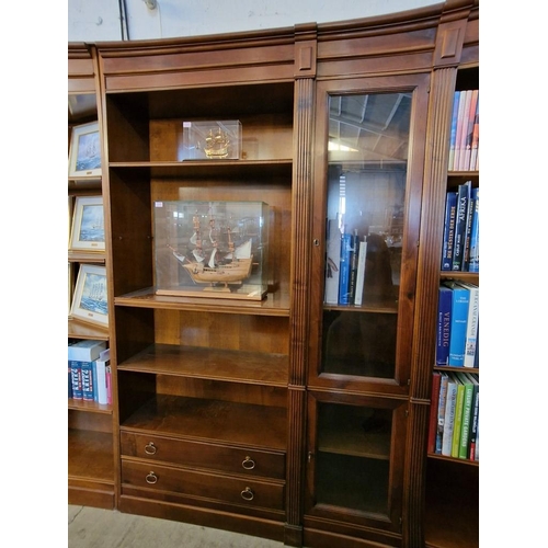 295 - 8-Part Mahogany Executive Office / Library Shelving & Display, with 2 x Glass Cabinet, 6-Drawers and... 